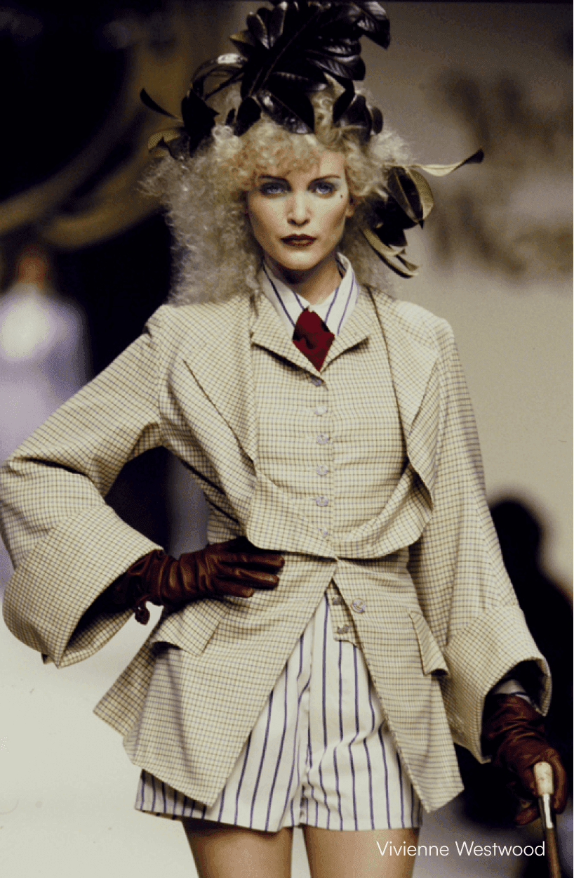 Vivienne Westwood drapes and wraps, one of the first drapped dresses