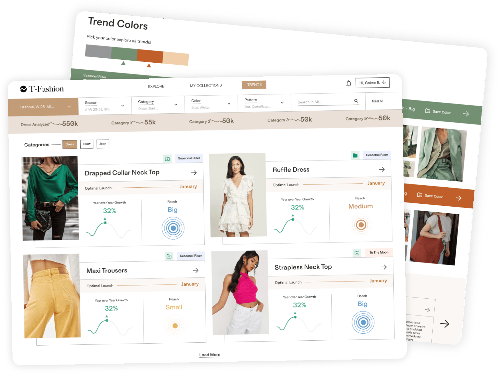 T-Fashion platform overview showcasing AI-powered trend forecasting and generative design capabilities