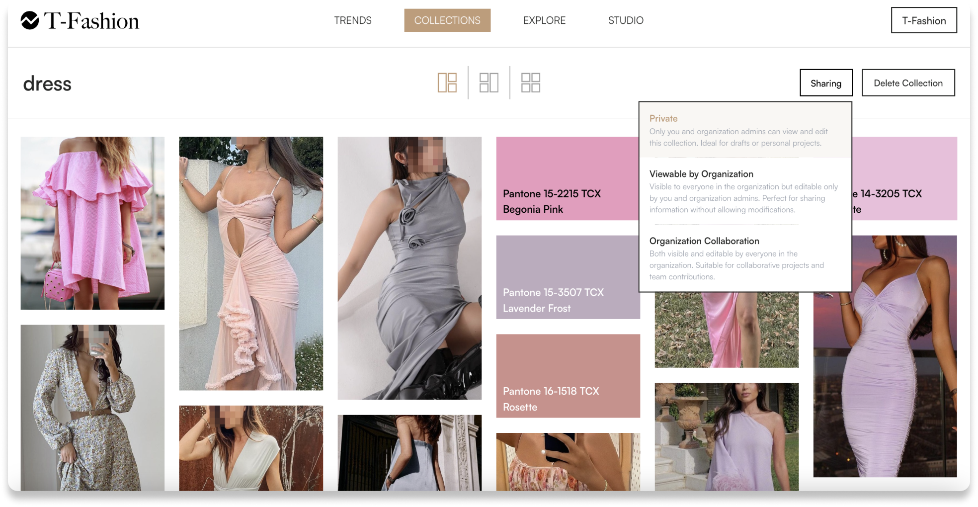 Collections: Collaborate and Innovate - Visual representation of T-Fashion's collaborative collections workspace