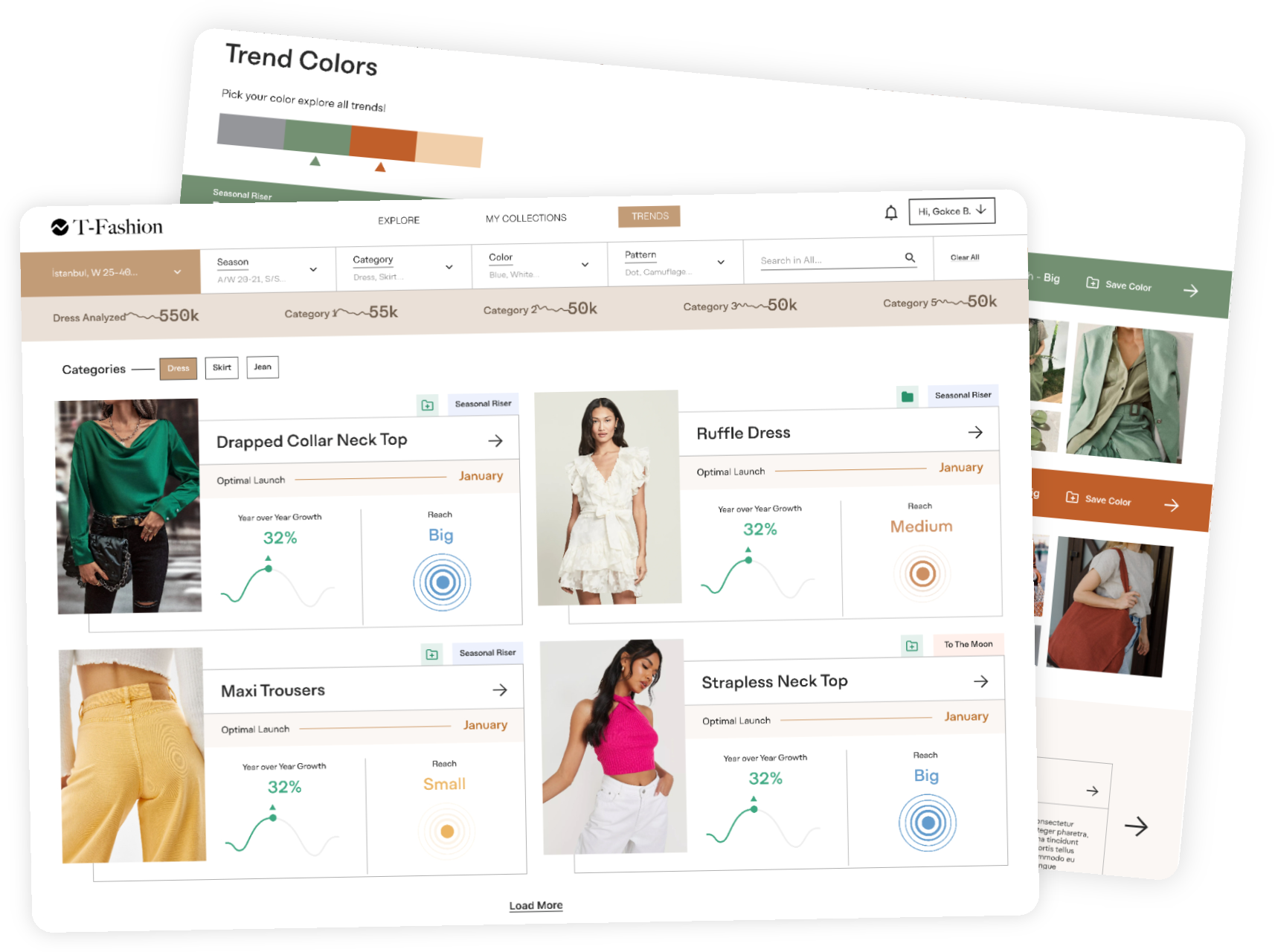 T-Fashion platform overview showcasing AI-powered trend forecasting and generative design capabilities