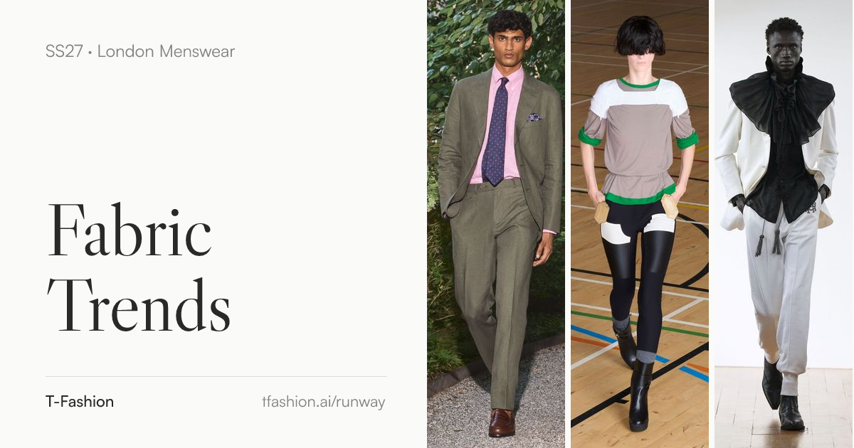 Clothes Reference Colored Spring 2027 Menswear Fabric Trends from London Fashion Week | T-Fashion