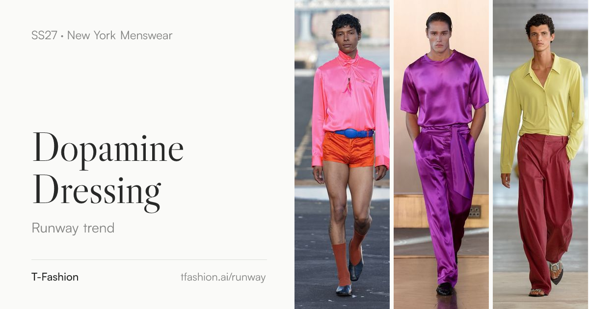 Dopamine Dressing Menswear Trend, Spring 2027 · NYFW | T-Fashion
